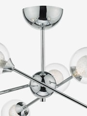 Dar Lighting Polished Chrome Glass Zeke 6 Light Semi Flush Ceiling Light - Image 4 of 5