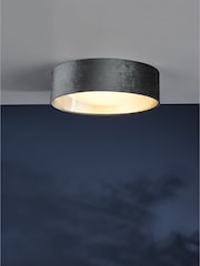 Dar Lighting Grey White Frosted Acrylic Nysa 2 Light Flush Ceiling Light - Image 1 of 4