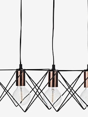 Dar Lighting Matt Black Polished Copper Midi 5 Light Bar Pendant Ceiling Light - Image 4 of 4