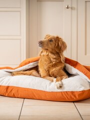 Lords and Labradors Velvet Pumpkin Sleepy Burrows Bed 30 - Image 1 of 3
