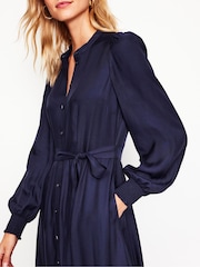 Boden Blue Petite Ruby Collarless Shirt Dress - Image 3 of 4