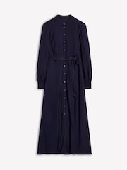 Boden Blue Petite Ruby Collarless Shirt Dress - Image 4 of 4