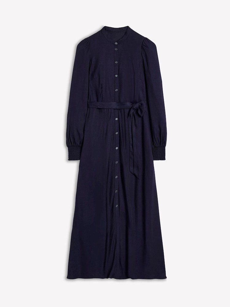 Boden Blue Petite Ruby Collarless Shirt Dress - Image 4 of 4