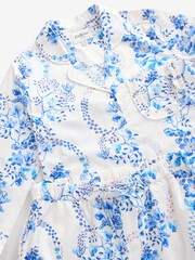 Cath Kidston White/Blue Road Floral Print Button Through Pyjamas - Image 10 of 13