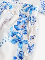 Cath Kidston White/Blue Road Floral Print Button Through Pyjamas - Image 12 of 13
