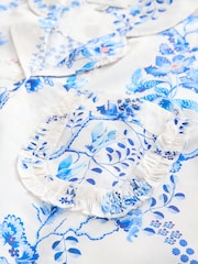 Cath Kidston White/Blue Road Floral Print Button Through Pyjamas - Image 13 of 13