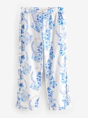 Cath Kidston White/Blue Road Floral Print Button Through Pyjamas - Image 6 of 13