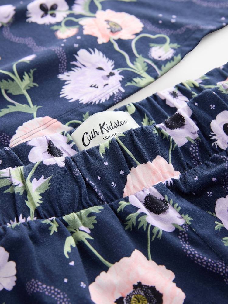 Cath Kidston Navy Peony Print Cotton Twosie Pyjamas - Image 10 of 10