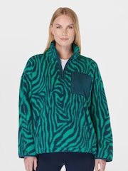 Sweaty Betty Green Karma Half Zip Fleece - Image 1 of 7