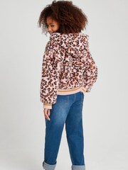 M&Co Pink Animal Faux Fur Bomber Jacket - Image 2 of 4