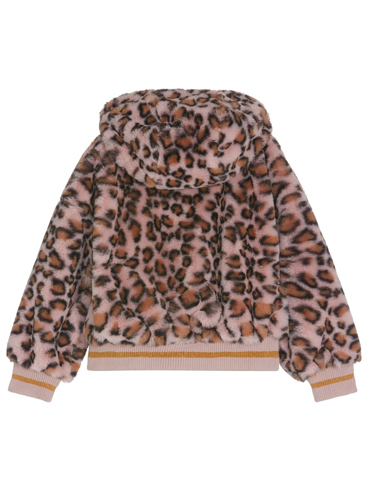 M&Co Pink Animal Faux Fur Bomber Jacket - Image 4 of 4