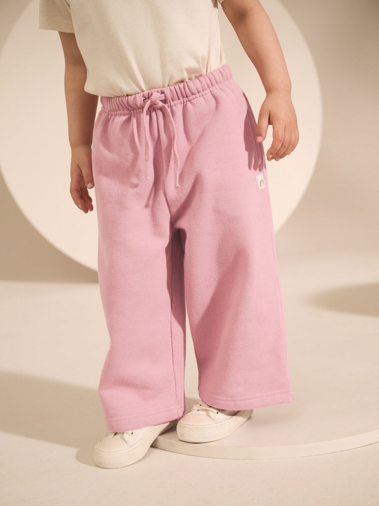 Rose Pink Wide Leg Sweat Joggers (3mths-7yrs) - Image 1 of 8 Rose Pink Wide Leg Sweat Joggers (3mths-7yrs) - Image 1 of 8