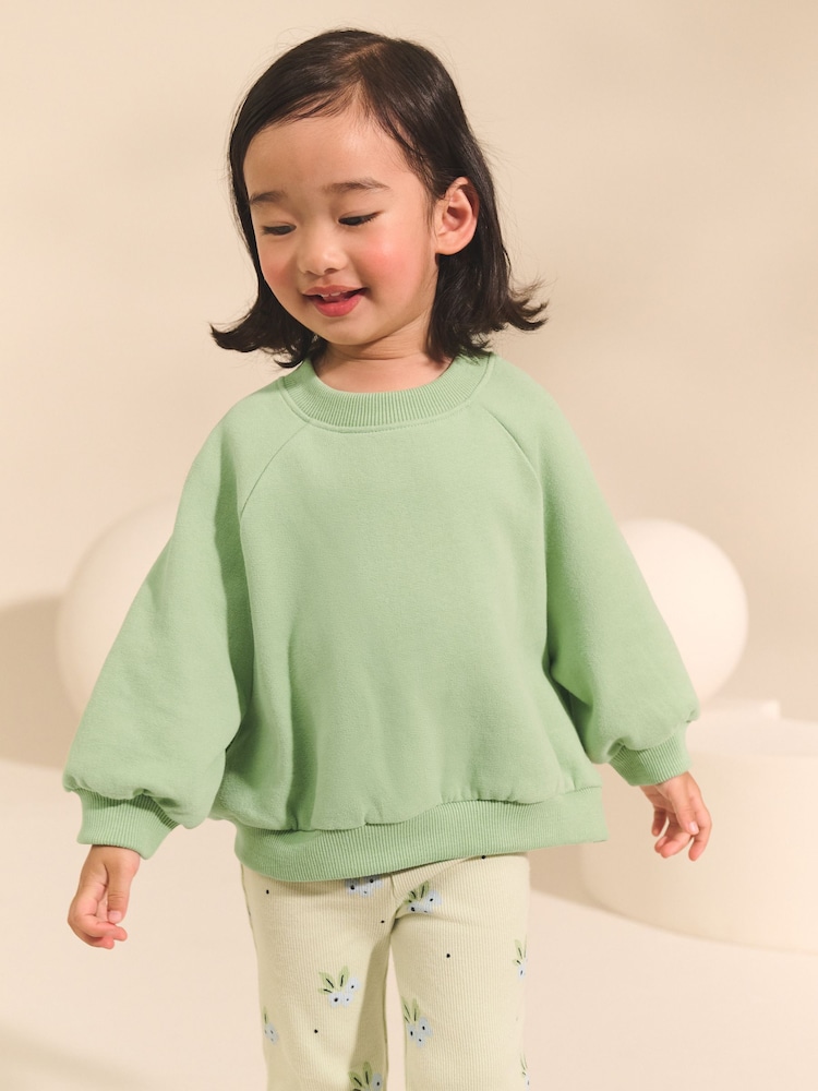 Sage Green Crew Sweatshirt (3mths-7yrs) - Image 1 of 8