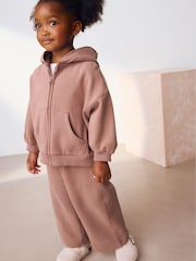 Mocha Brown Zip Through Hoodie (3mths-7yrs) - Image 1 of 8