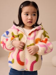 Cream Rainbow Squiggle Zip Through Fleece (3mths-7yrs) - Image 1 of 8