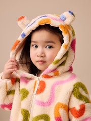Cream Rainbow Squiggle Zip Through Fleece (3mths-7yrs) - Image 2 of 8