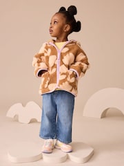 Lilac Flower Print Zip Through Fleece (3mths-7yrs) - Image 2 of 9