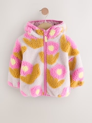 Lilac Flower Print Zip Through Fleece (3mths-7yrs) - Image 5 of 9