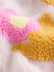 Lilac Flower Print Zip Through Fleece (3mths-7yrs) - Image 7 of 9