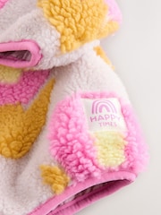 Lilac Flower Print Zip Through Fleece (3mths-7yrs) - Image 9 of 9
