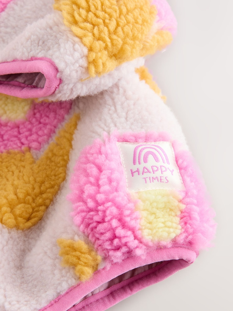 Lilac Flower Print Zip Through Fleece (3mths-7yrs) - Image 9 of 9