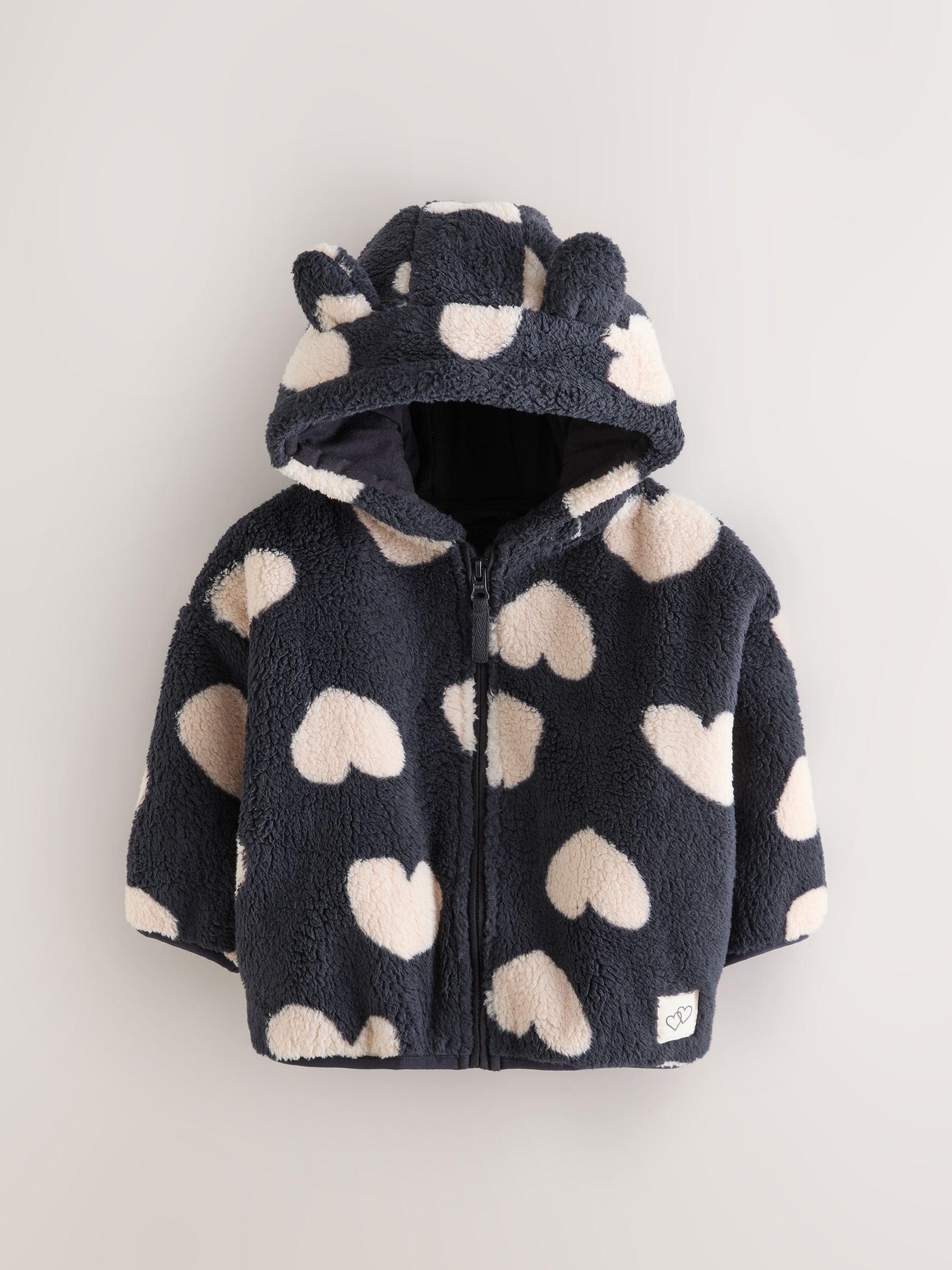 Buy Black Heart Print Zip Through Fleece (3mths-7yrs) from Next USA