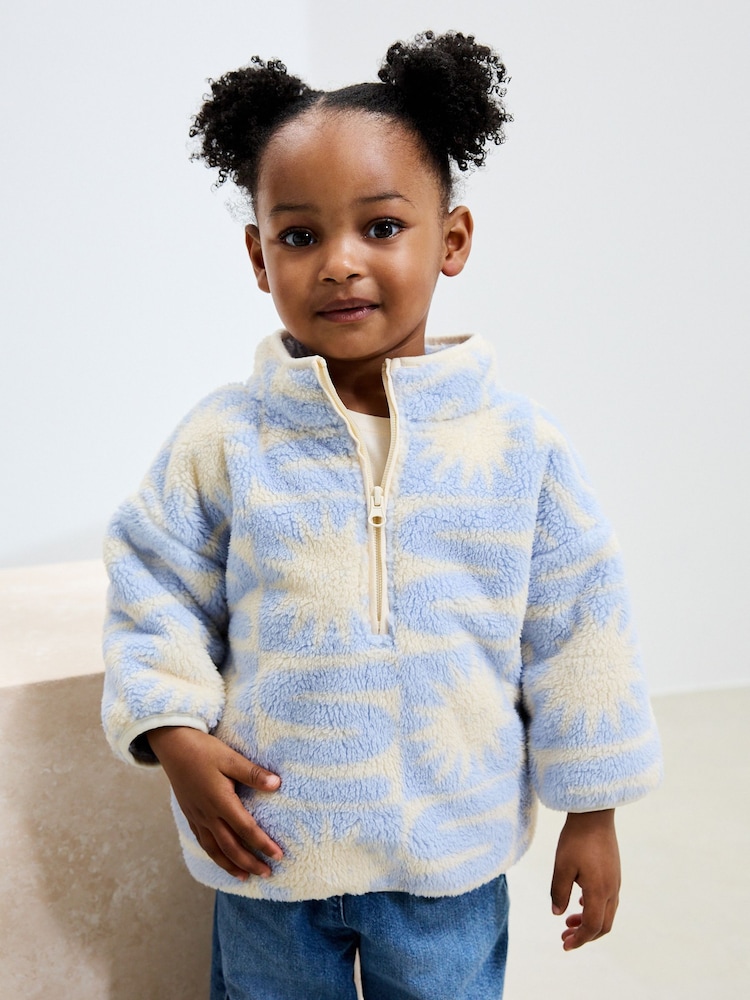 Blue Sun Print Half Zip Fleece (3mths-7yrs) - Image 1 of 8