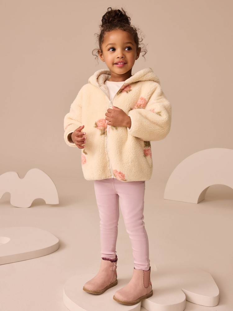 Cream Floral Print Zip Through Fleece (3mths-7yrs) - Image 2 of 9