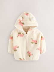Cream Floral Print Zip Through Fleece (3mths-7yrs) - Image 5 of 9