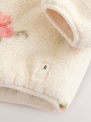 Cream Floral Print Zip Through Fleece (3mths-7yrs) - Image 8 of 9