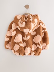 Brown Floral Zip Through Fleece (3mths-7yrs) - Image 2 of 5