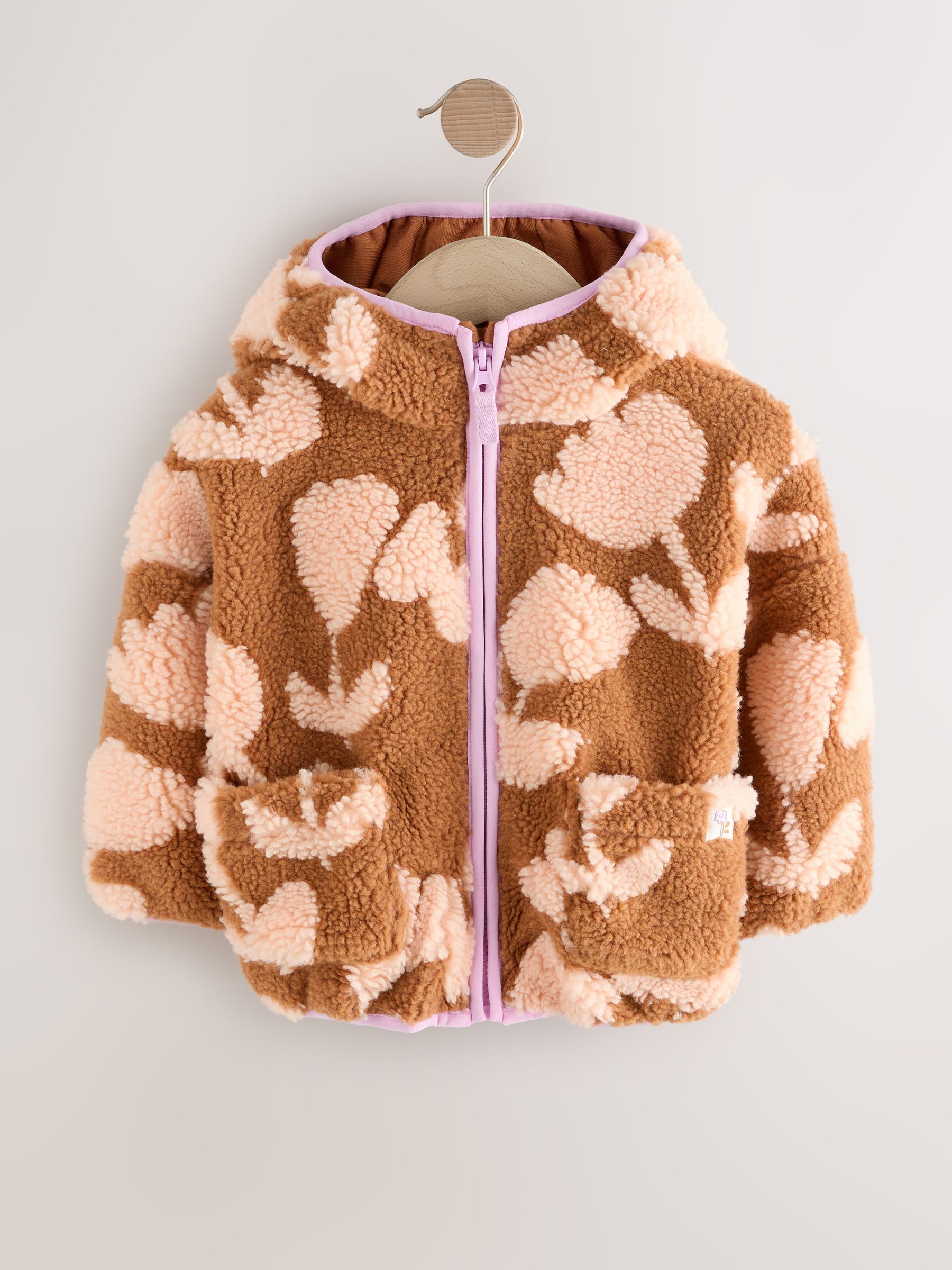 YY♡ Buy Brown Floral Zip Through Fleece (3mths-7yrs) from Next