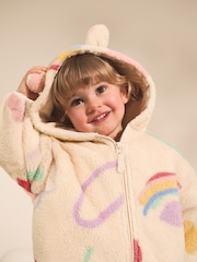 Cream Doodle Print Zip Through Fleece (3mths-7yrs) - Image 4 of 4