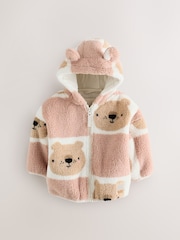 Brown Teddy Bear Print Zip Through Fleece (3mths-7yrs) - Image 5 of 9