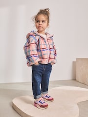 Pink Grid Print Zip Through Fleece (3mths-7yrs) - Image 2 of 8