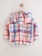 Pink Grid Print Zip Through Fleece (3mths-7yrs) - Image 5 of 8