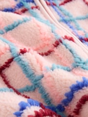 Pink Grid Print Zip Through Fleece (3mths-7yrs) - Image 6 of 8