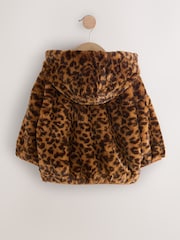 Brown Leopard Animal Print Faux Fur Zip Through Jacket (3mths-7yrs) - Image 6 of 9