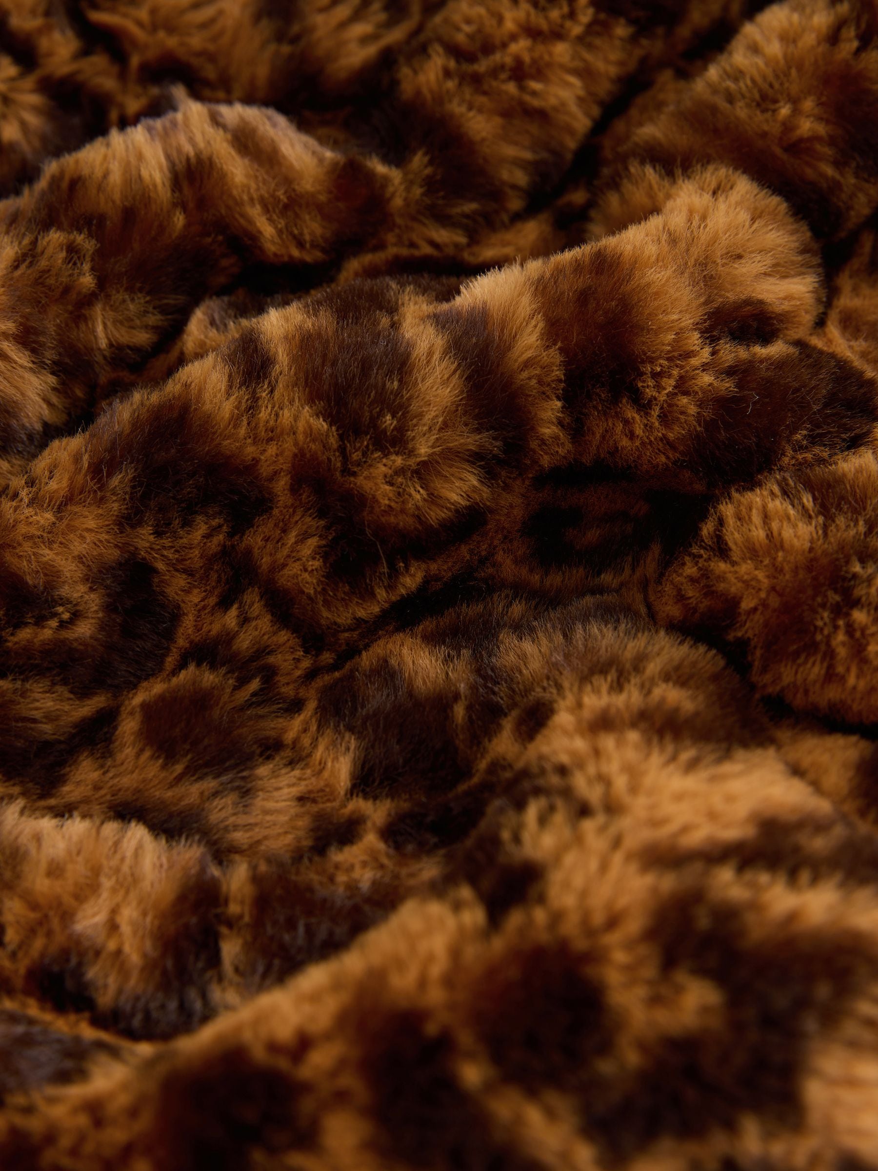 Buy Brown Leopard Animal Print Faux Fur Zip Through Jacket (3mths