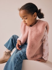 Pink Faux Fur Gilet (3mths-7yrs) - Image 2 of 8