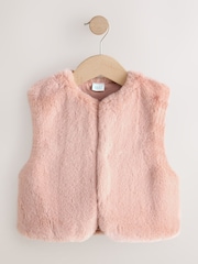 Pink Faux Fur Gilet (3mths-7yrs) - Image 5 of 8