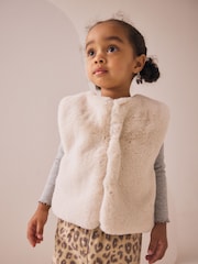 Cream Faux Fur Gilet (3mths-7yrs) - Image 1 of 7