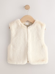 Cream Faux Fur Gilet (3mths-7yrs) - Image 4 of 7