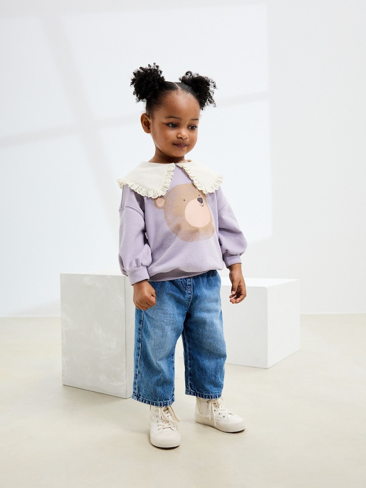 Lilac Bear Collared Sweatshirt (3mths-7yrs) - Image 2 of 8