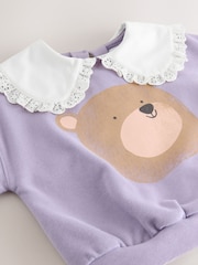 Lilac Bear Collared Sweatshirt (3mths-7yrs) - Image 8 of 8
