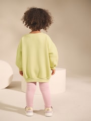 Lime Green Apple Character - Sudadera de cuello redondo (3 meses-7 años) - Imagen 3 de 9