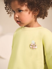 Lime Green Apple Character - Sudadera de cuello redondo (3 meses-7 años) - Imagen 4 de 9