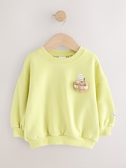 Lime Green Apple Character - Sudadera de cuello redondo (3 meses-7 años) - Imagen 6 de 9