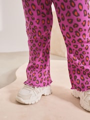 Pink Heart Animal Print Sweatshirt & Flare Leggings Set (3mths-7yrs) - Image 4 of 9