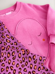 Pink Heart Animal Print Sweatshirt & Flare Leggings Set (3mths-7yrs) - Image 8 of 9